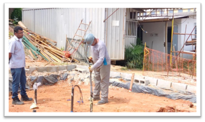 Teste de permeabilidade nos tubos de inspeção