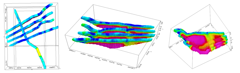 Composição 3D das seções, arranjo D-D