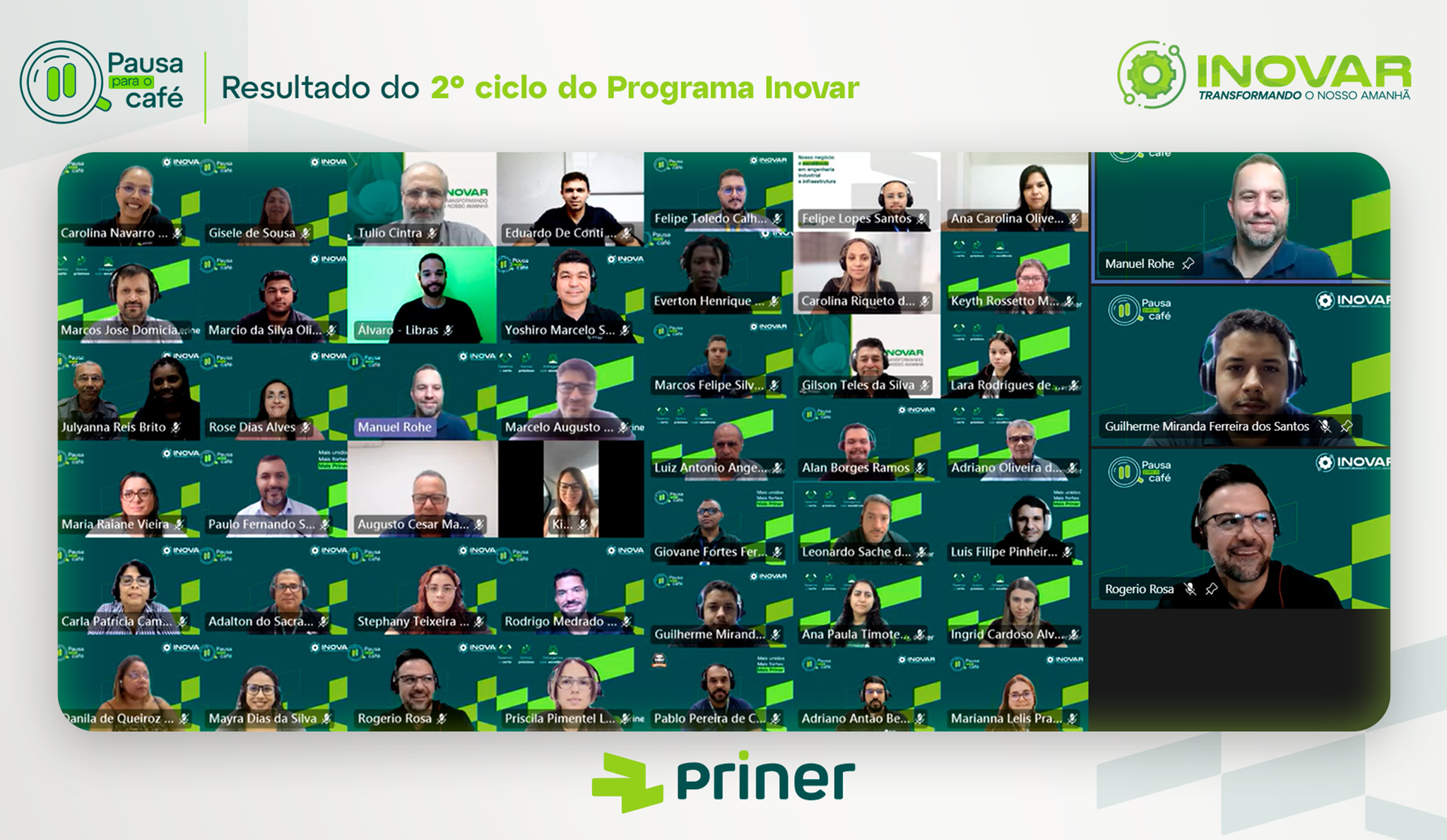 Programa Inovar: Priner premia projetos de inovação dos colaboradores